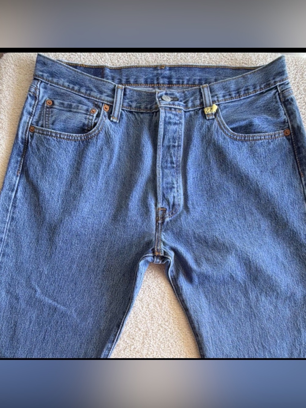 Levi's Men's Straight Fit Blue Denim Jeans - Picture 8 of 8